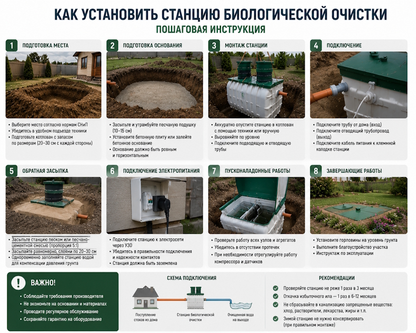 Как установить станцию биологической очистки: полная пошаговая инструкция