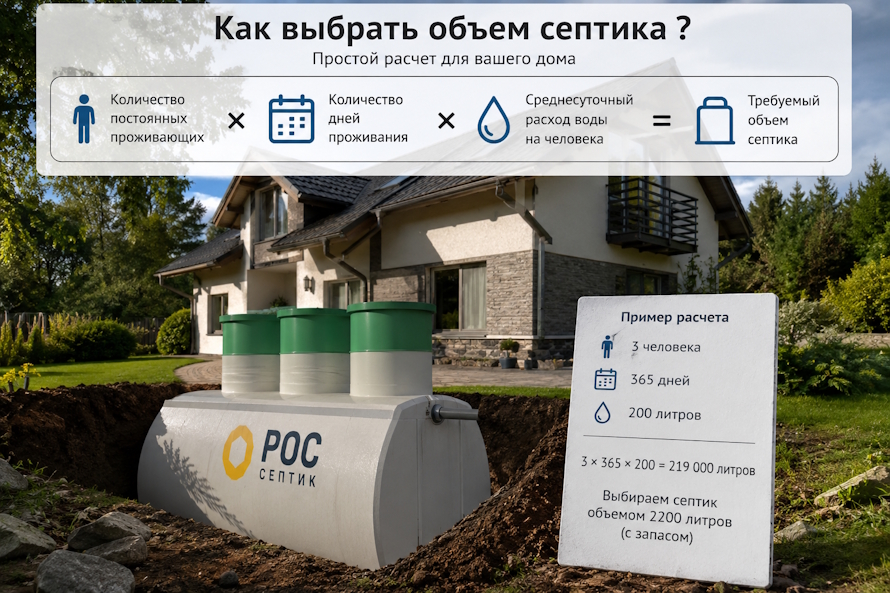 Какой объем септика нужен для дома: формула, примеры и типичные ошибки