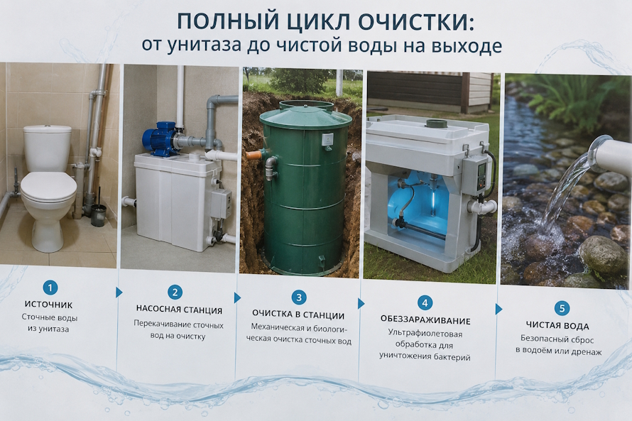 Куда уходит вода после того, как вы нажали на кнопку смыва?