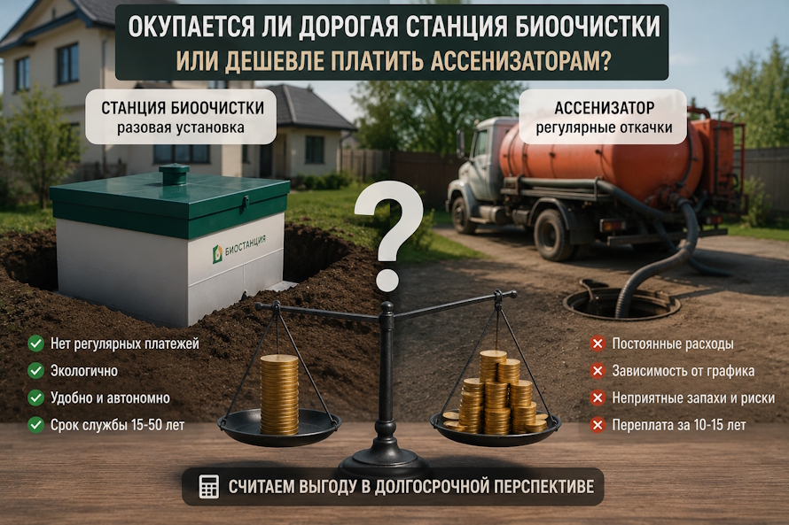 Окупается ли дорогая станция биоочистки или дешевле платить ассенизаторам?
