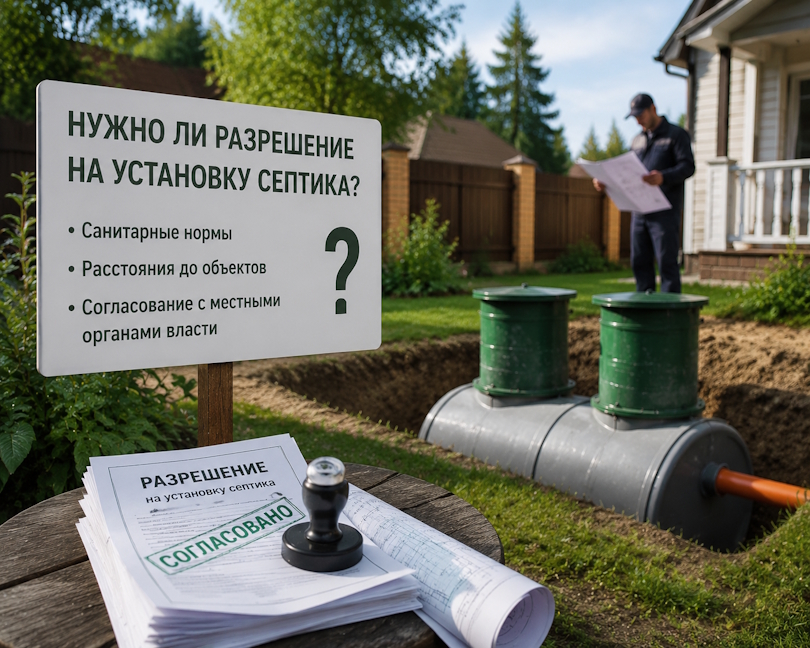 Разрешение на установку септика: нужно ли оно в частном секторе?