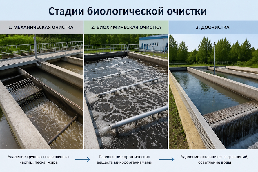 Почему одной механической очистки недостаточно? Полный гид по трём стадиям биологической очистки сточных вод