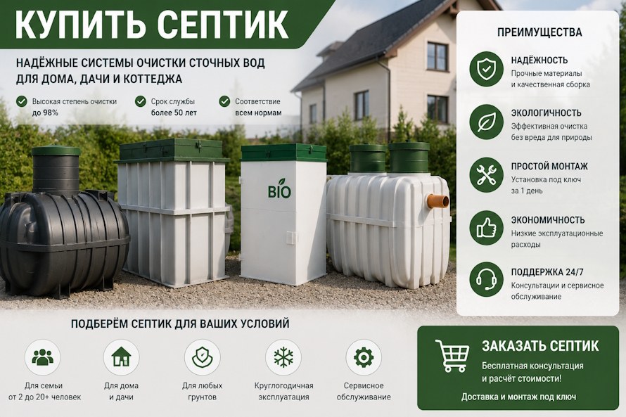 Где купить септик в Воронеже недорого? Обзор местных магазинов и дилеров