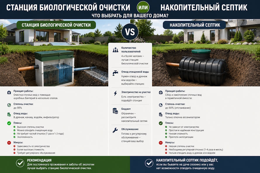 Станция биологической очистки или накопительный септик: что выгоднее в Воронеже?
