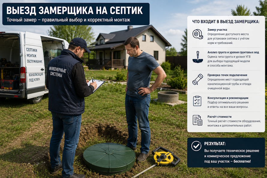 Сколько стоит вызвать замерщика септика в Воронеже: бесплатный выезд и консультация
